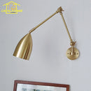 Axyaa Copper Swing Arm LED Wall Lamp for Study Reading Bedroom Café