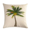 Tropical Tree Green Plant Linen Cushion Cover by Axyaa for Home Decoration