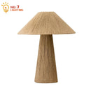 Axyaa Vintage Handmade Hemp Rope Rattan Table Lamp LED E27 Wall Mounted Straw Bedroom Study