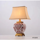 Axyaa Red Ceramic Table Lamp | Retro Living Room Decor | Bedroom Bedside Accentlamp