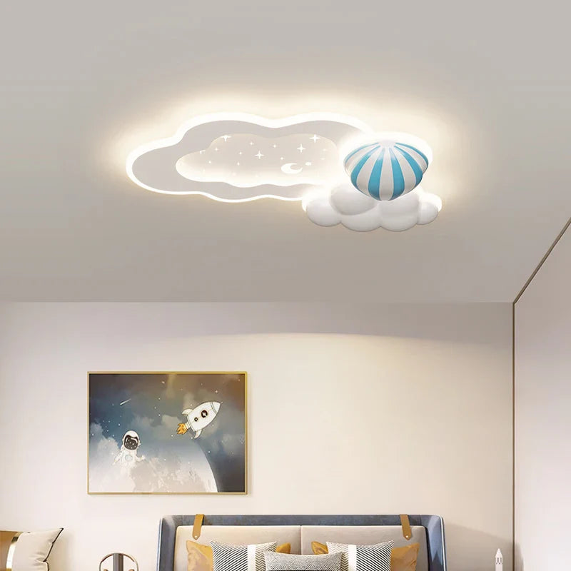 Axyaa Cloud Airplane Chandelier: Modern LED Children's Bedroom Ceiling Lights