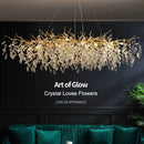 Axyaa Modern Crystal Ceiling Chandelier LED Pendant Light for Home Decor