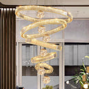 Axyaa Crystal Chandelier Stair Pendant Living Room Lights