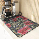 Axyaa Leaf Print Coasters & Drying Mat Set for Kitchen Essentials