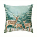 Axyaa Winter Deer & Christmas Words Pattern Cushion Cover - Sofa, Bedroom, Car Pillow Cover