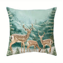 Axyaa Winter Deer & Christmas Words Pattern Cushion Cover - Sofa, Bedroom, Car Pillow Cover