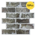 Axyaa 3D Brick Wall Stickers: 10Pcs Peel and Stick Adhesive Tiles, Waterproof Kitchen Decor