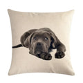 Axyaa Cute Pet Dog Pattern Linen Pillowcase for Home and Office Decor 45*45cm