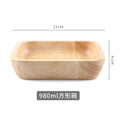 Axyaa Oak Square Wooden Bowl - High-grade, Japanese Kitchen Accessory