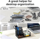 Axyaa Mesh Desk Organizer with Pencil Holder, 3 Compartments, Black