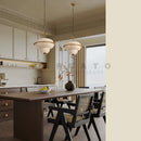 Axyaa Milk Glass Chandelier: Retro Luxury Pendant Lamp for Kitchen, Hotel, and Home Decor