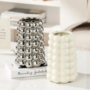 Axyaa Nordic Milk White Silver Ceramic Vase Ornaments for Home Decor