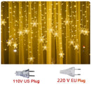 Axyaa Snowflake LED Lights: 8 Modes, Waterproof Fairy Curtain Garland for Xmas, Party, Wedding