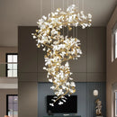 Axyaa Modern Ginko Leaves Chandeliers - Luxury Designer Living Room Staircase Lighting