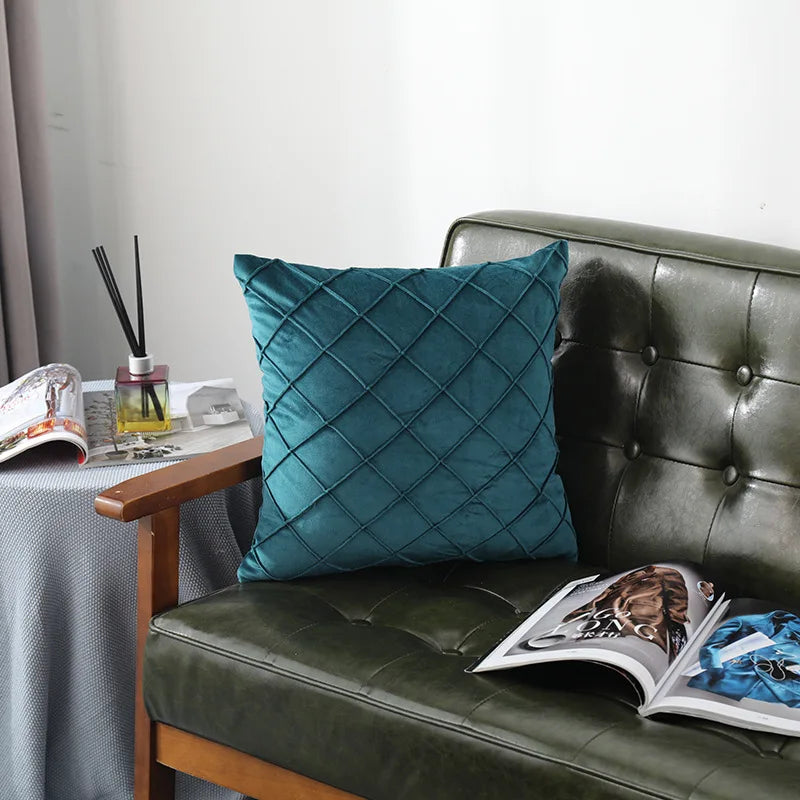 Axyaa Velvet Pillowcase: Nordic Ins Style Decorative Cushion Cover for Sofa, Ultra Soft Throw Pillow Cover