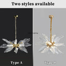 Axyaa Retro Luxury Leaf Chandelier Home Decor - Designer Bedroom Living Dining Room Pendant Light