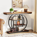 Axyaa Industrial 4-Tier Console Table, 39.4" Entryway Sofa Table with Thickened Top