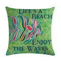 Axyaa Cartoon Sea Pattern Cushion Cover 45*45cm Living Room Sofa Decor Pillowcase