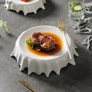 Axya Ceramic Irregular Dinner Plate Set of 6 - Solid Color Tableware