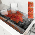 Maple Park Meadow Drying Mat by Axyaa: Non-Slip Absorbent Tableware Mat