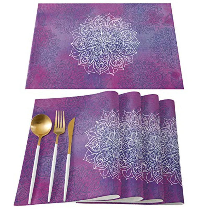Axyaa Vintage Flower Non-slip Table Mats - Set of 6