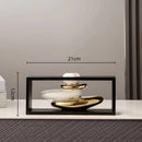 Axyaa Geometric Golden Vase with Rockery Stones for Stylish Floral Arrangements