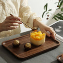 Axyaa Black Walnut Wood Tea Tray for Coffee Dessert Storage Beer Wine Serving