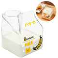 Axyaa 380ml Kawaii Milk Carton Glass Cup Strawberry Peach Theme
