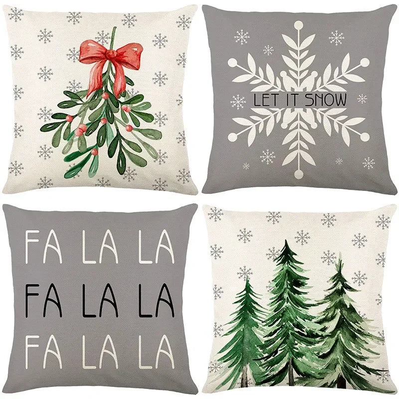 Axyaa Christmas Deer Snowflake Pillow Cover for Stylish Home Decor
