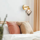 Axyaa Grey Glass LED Wall Lamps Bedroom Living Room Modern Copper Wandlamp