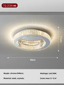 Axyaa Crystal LED Ceiling Light, Dimmable Modern Living Room Fixture