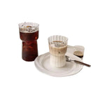 Axyaa Glass Cups, Vertical Pattern, Single-layer, American Style for Milk, Juice, Coffee.