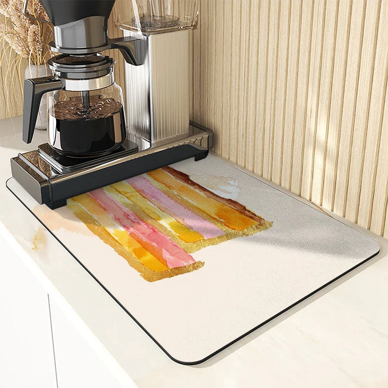 Axyaa Diatom Mud Kitchen Drain Pads Watercolor Cake Absorbent Mat