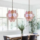 Axyaa Colored Glass Chandelier: Modern Luxury LED Pendant Lamp for Home Lighting
