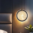 Axyaa Crystal LED Pendant Lamp: Minimalist Black Frame, Round Design