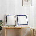 Axyaa Velvet Cushion Cover, Black Blue Square, Soft Home Decor Pillow Case, 45x45cm