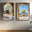 Axyaa Islamic Canvas Poster Watercolors Modern Wall Art for Living Room