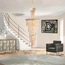 Axyaa Gold Crystal Chandelier for Luxury Home Decor & Living Room