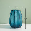 Axyaa Blue Glass Vase - Modern, Elegant Home Decor & Flower Arrangement