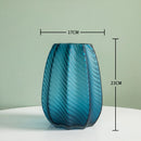 Axyaa Blue Glass Vase - Modern, Elegant Home Decor & Flower Arrangement
