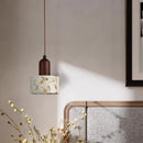 Axyaa Terrazzo Wood LED Pendant Light Glass Ball Hanging Lamp