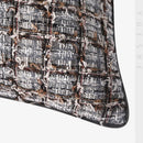 Axyaa Brown Wool Tweed Plaid Sofa Pillow Set