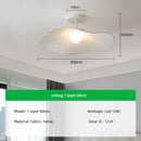 Axyaa Nordic Fabric LED Ceiling Light Bedroom Chandelier, White Minimalist Home Decor Lamp