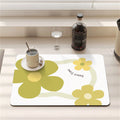 Axyaa Cartoon Flowers Silicone Coasters - Absorbent Kitchen Drying Mat