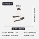 Axyaa Modern Black 3 Rings LED Chandelier for Living Room, Bedroom & Restaurant