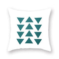 Axyaa Teal Blue Geometric Cushion Cover for Home Sofa Decor