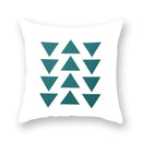 Axyaa Teal Blue Geometric Cushion Cover for Home Sofa Decor