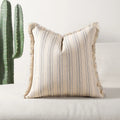 Axyaa Stripe Pillow Cover with Beard Edge for Sofa & Bedroom Décor