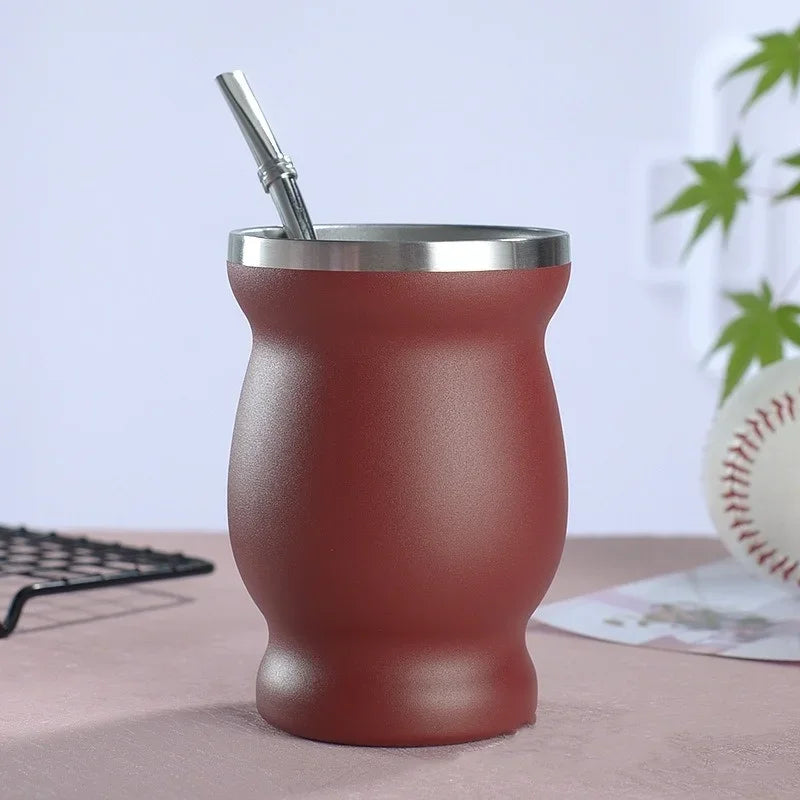 Axyaa 240ml Yerba Mate Stainless Steel Insulated Cup Set with Accessories