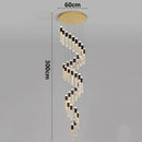 Axyaa Crystal Chandelier Stair Pendant: Modern Living Room Lighting